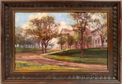 Antique American Impressionist Oil Painting University of Minnesota Cityscape