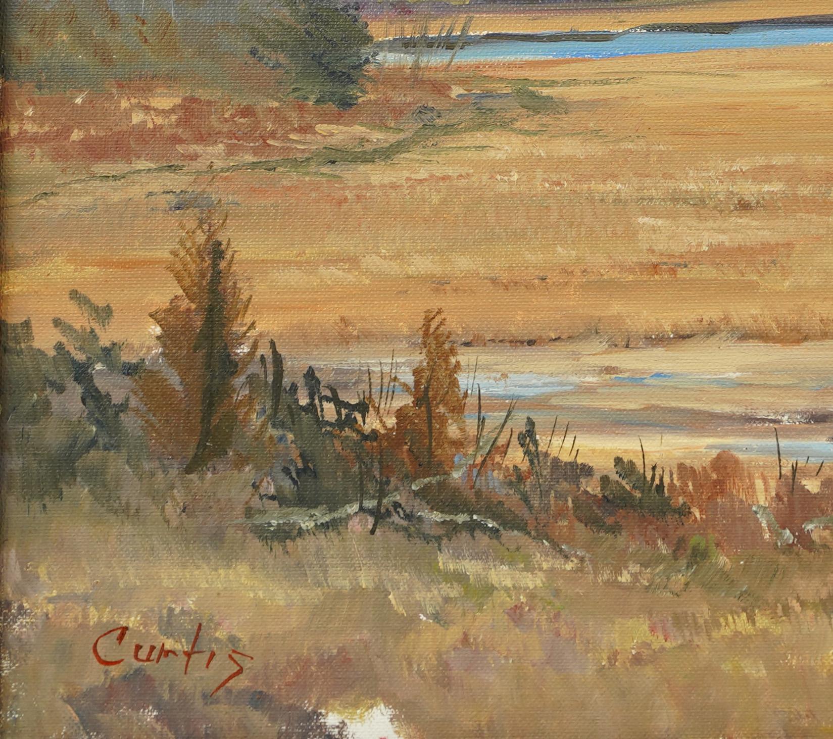 Antique American Impressionist School Signed Framed Fall Landscape Oil Painting 3