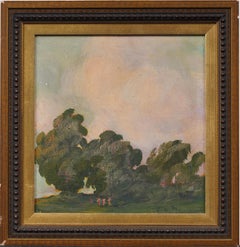 Antique American Impressionist Signed Framed Landscape Oil Painting
