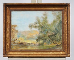 Antique American Impressionist Southern Swamp Framed Oil Painting