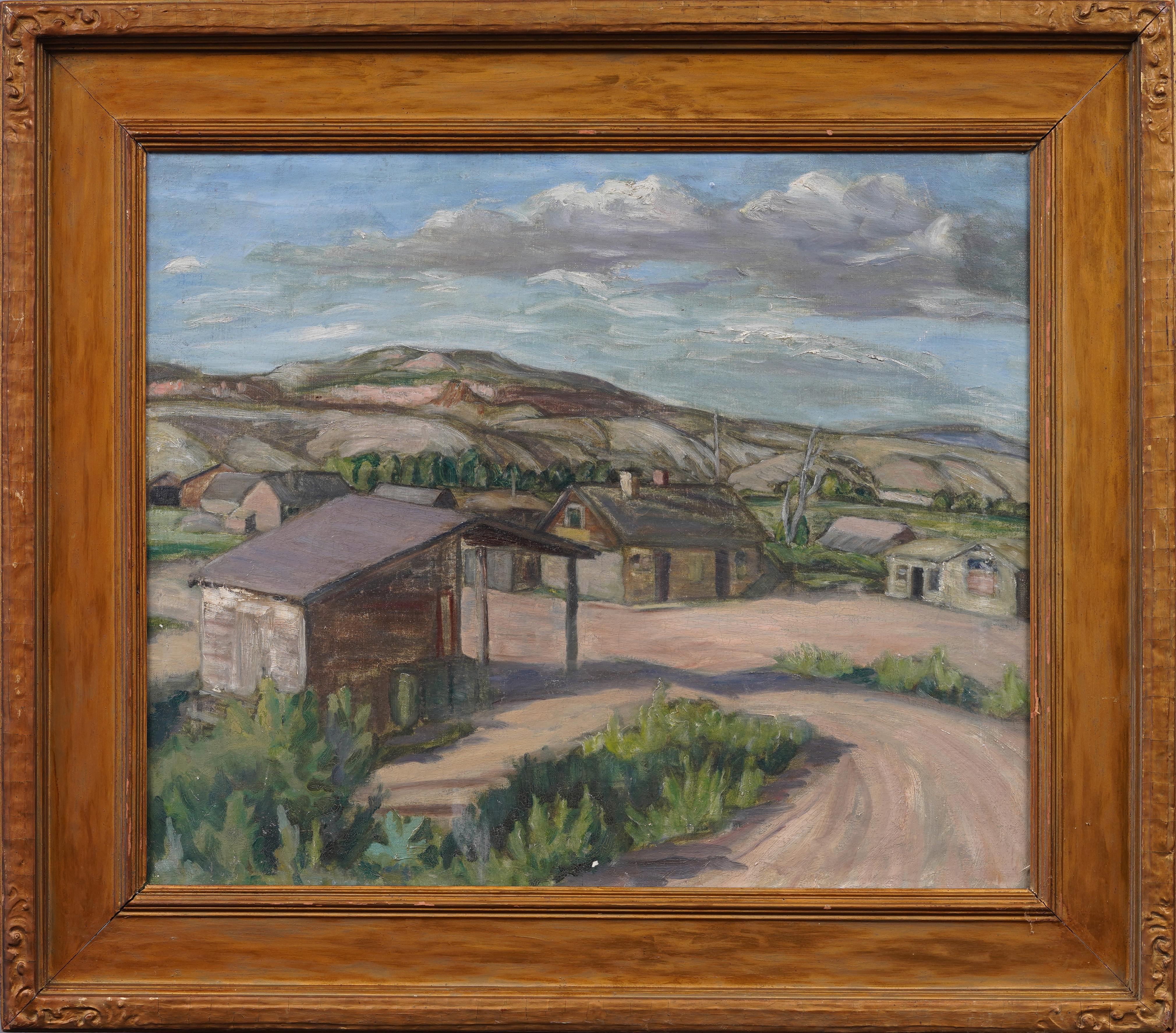 Antico dipinto a olio impressionista americano del paesaggio dello Utah sud-occidentale con cornice - Painting di Unknown