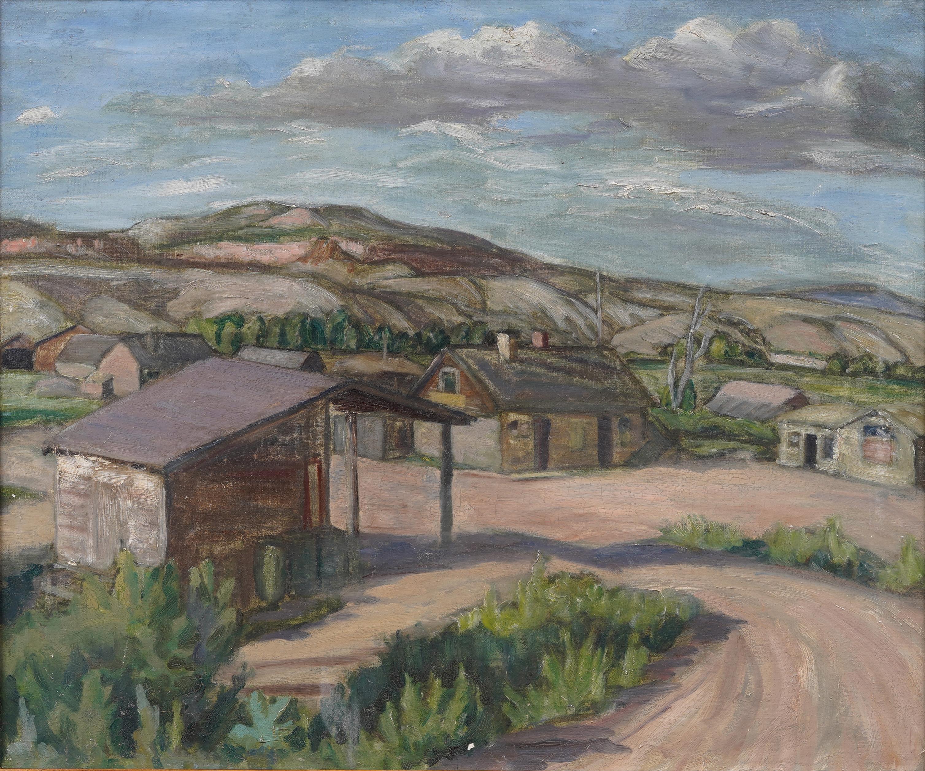 Antico dipinto a olio impressionista americano del paesaggio dello Utah sud-occidentale con cornice - Painting Impressionismo di Unknown
