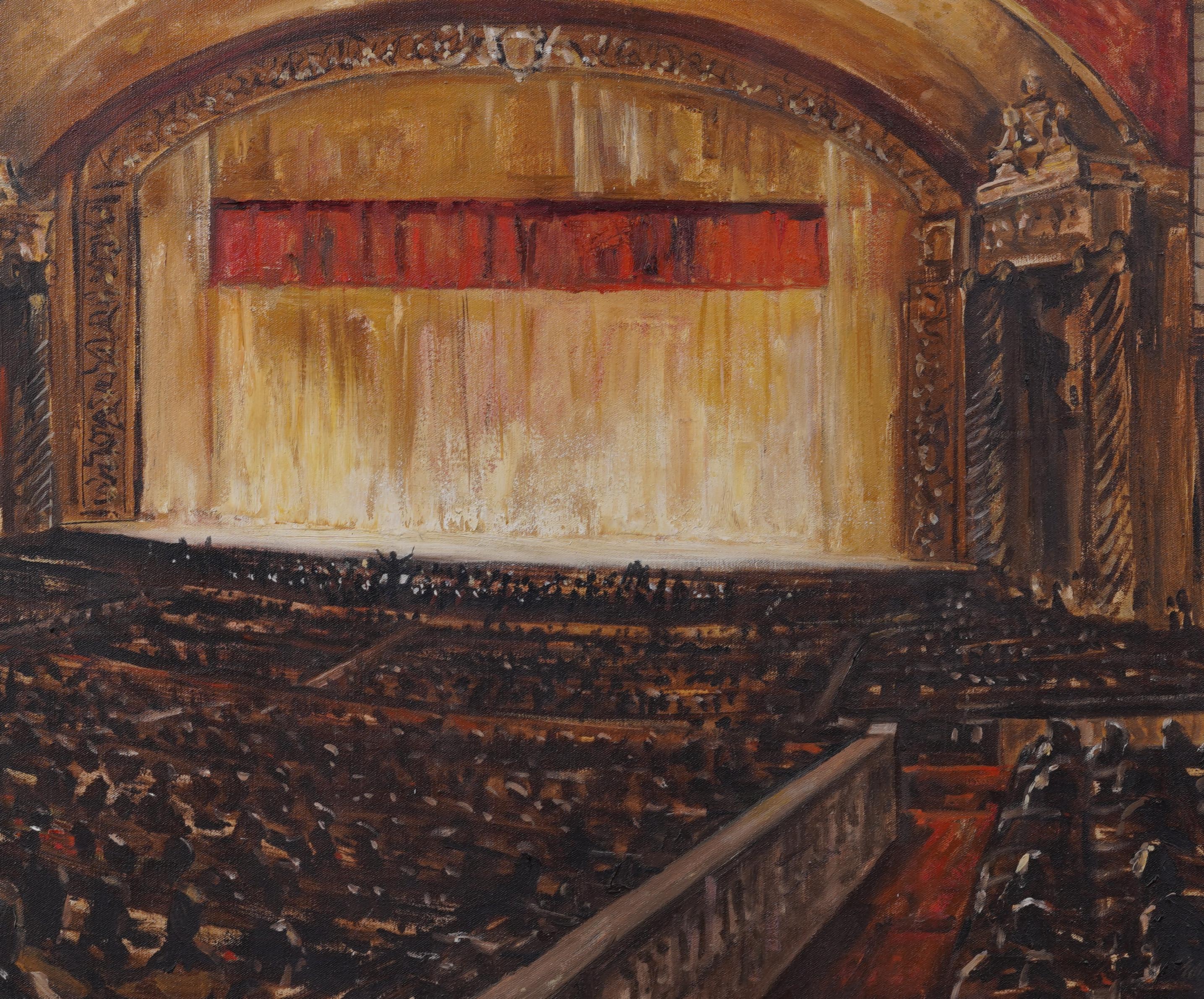 Antico dipinto a olio americano impressionista di grandi dimensioni con cornice firmata in vendita 1