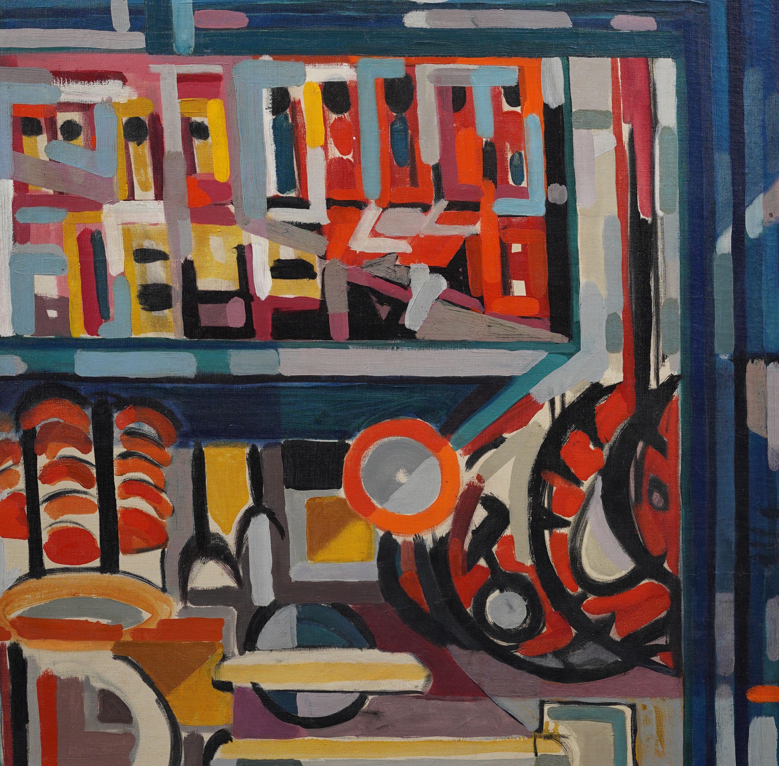 Antique American Large Signed Abstract Expressionist Modern Art  Oil Painting For Sale 2
