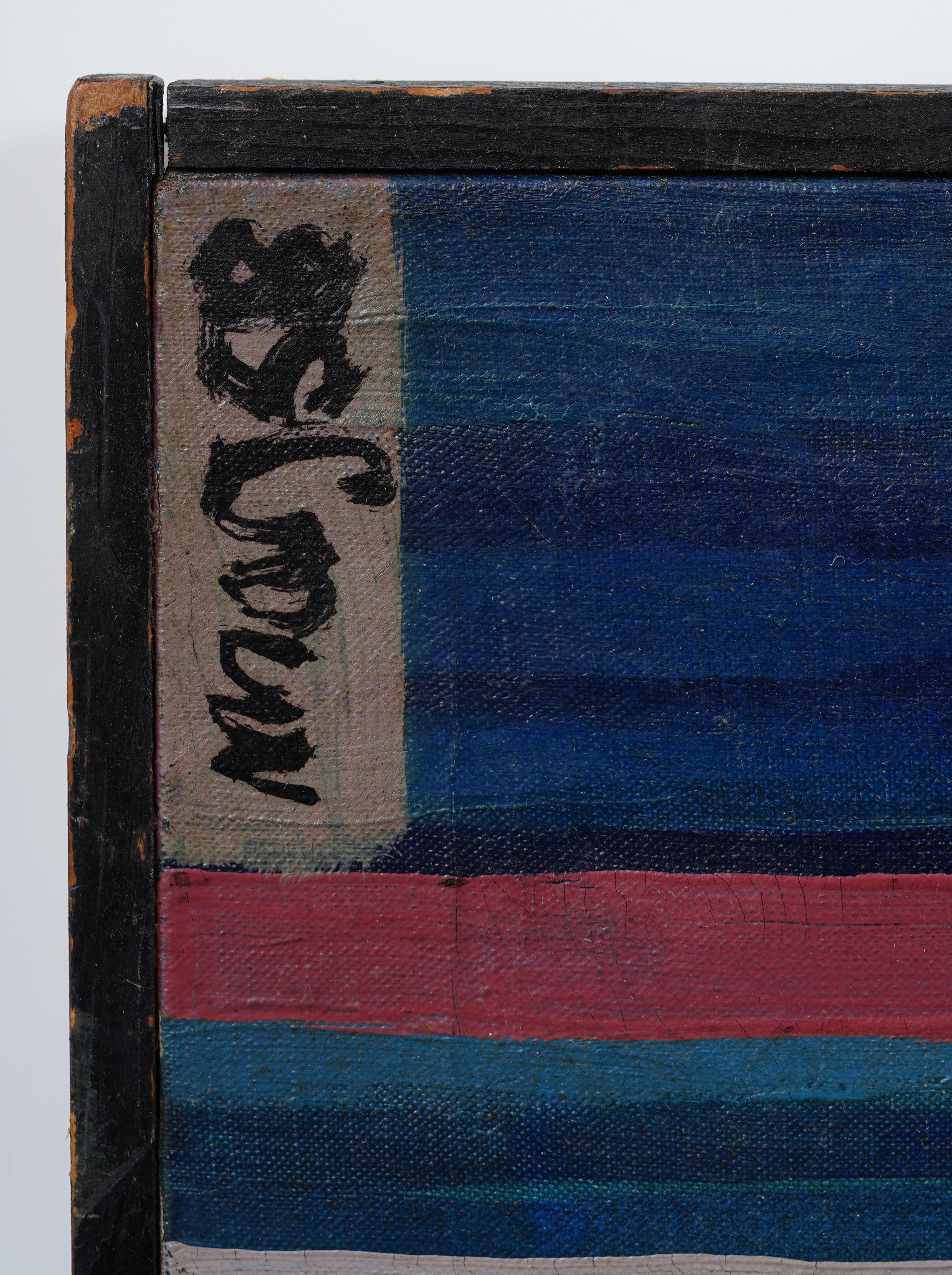 Antique American Large Signed Abstract Expressionist Modern Art  Oil Painting For Sale 3