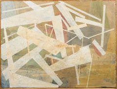 Peinture à l'huile abstraite géométrique américaine du milieu du siècle dernier