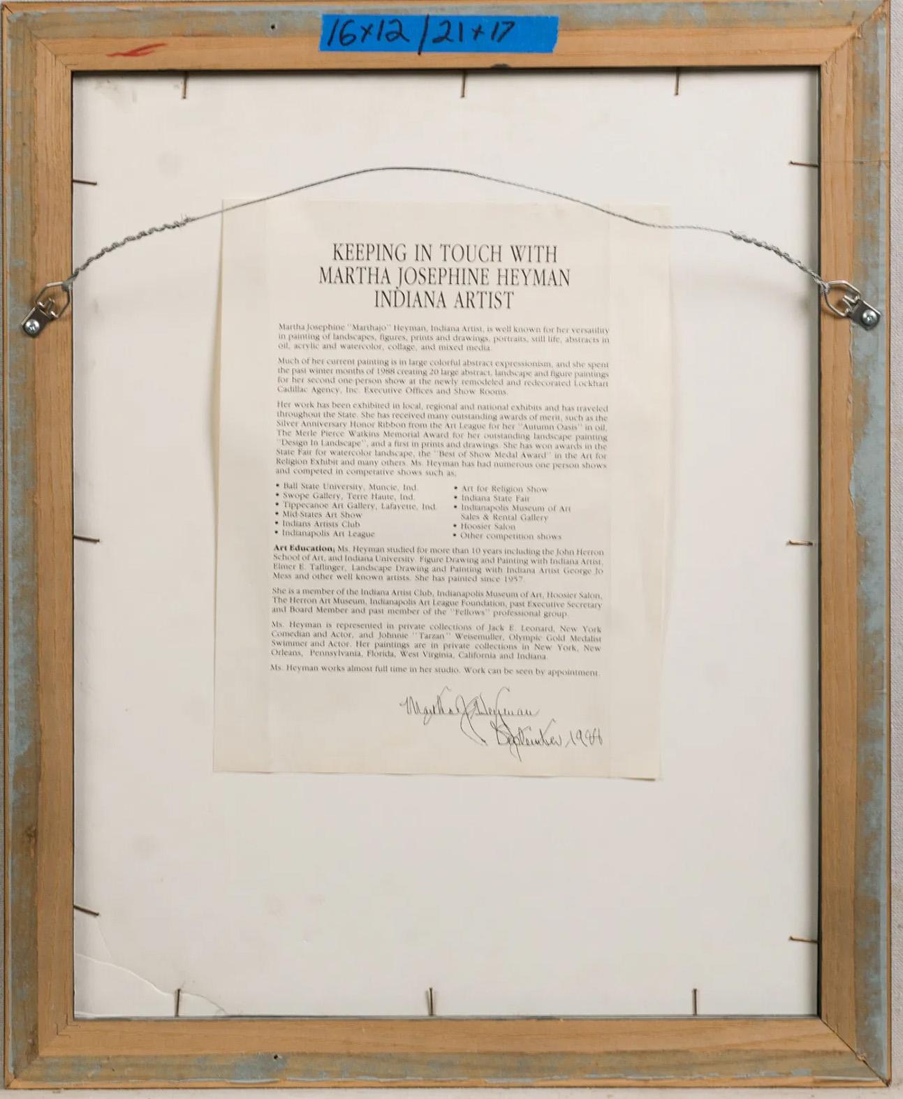 Antico ritratto cubista astratto modernista americano, dipinto ad olio con cornice 1