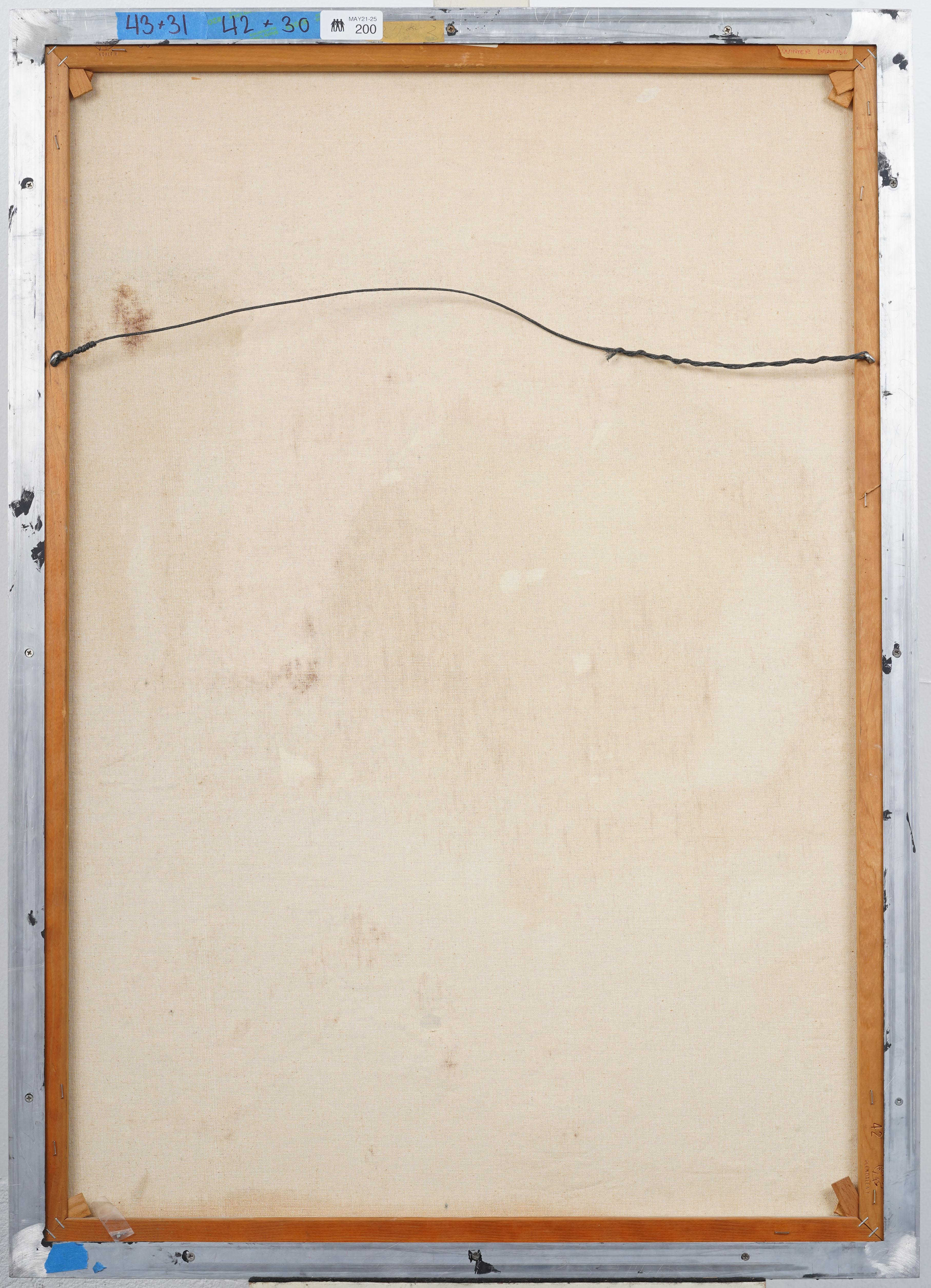 Peinture à l'huile originale encadrée, moderniste et expressionniste abstraite américaine ancienne en vente 3
