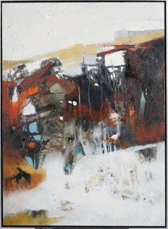 Antikes amerikanisches modernistisches abstraktes expressionistisches gerahmtes Original-Ölgemälde