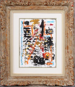 Antike amerikanische Modernist Abstrakt Expressionist Französisch Frame Ölgemälde