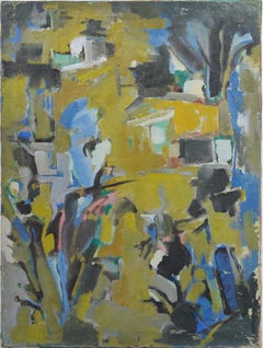 Antique American Modernist Abstract Expressionist New York School Oil Painting