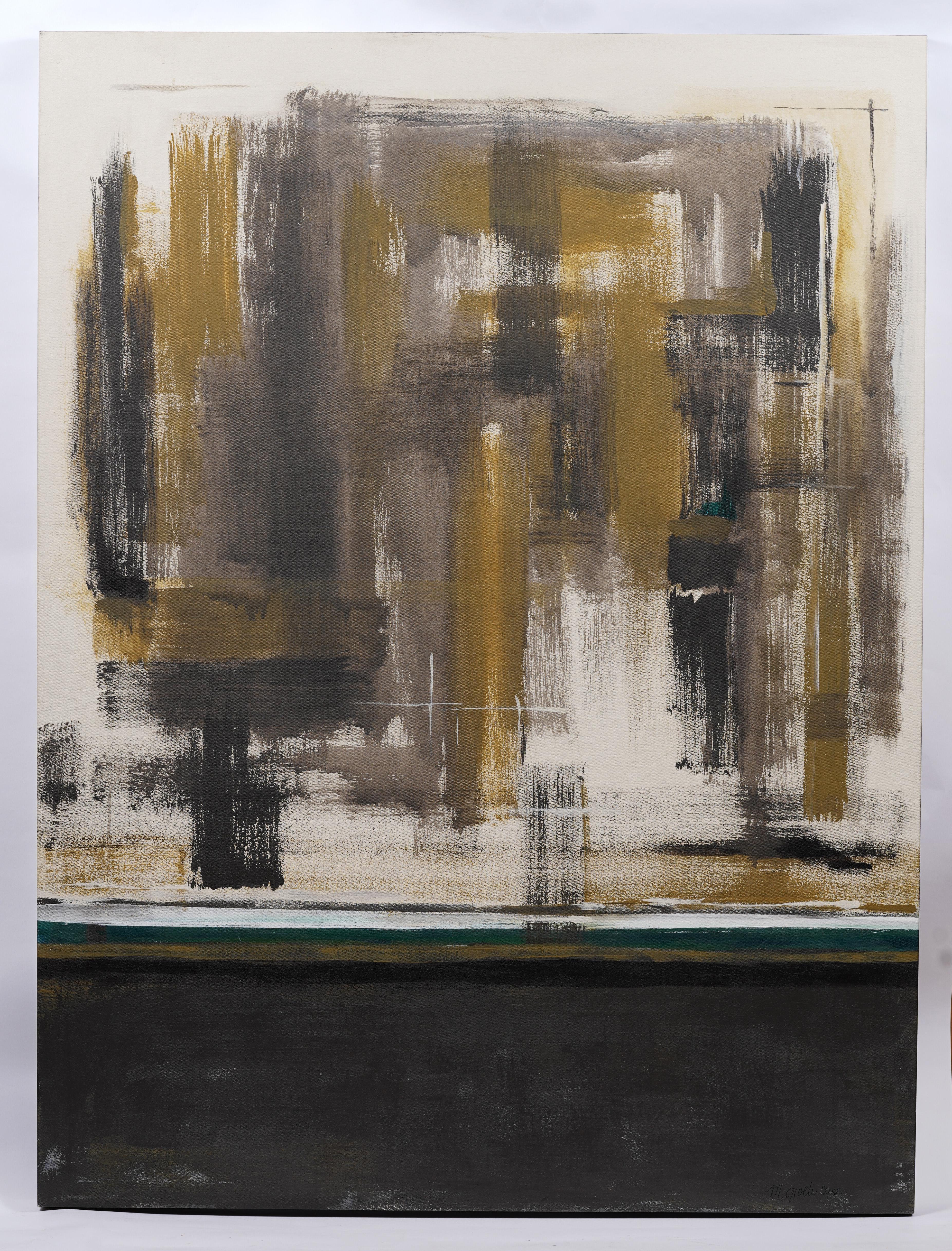 Antike amerikanische Modernist Abstrakt Expressionist Monumental NYC Ölgemälde (Schwarz), Abstract Painting, von Unknown