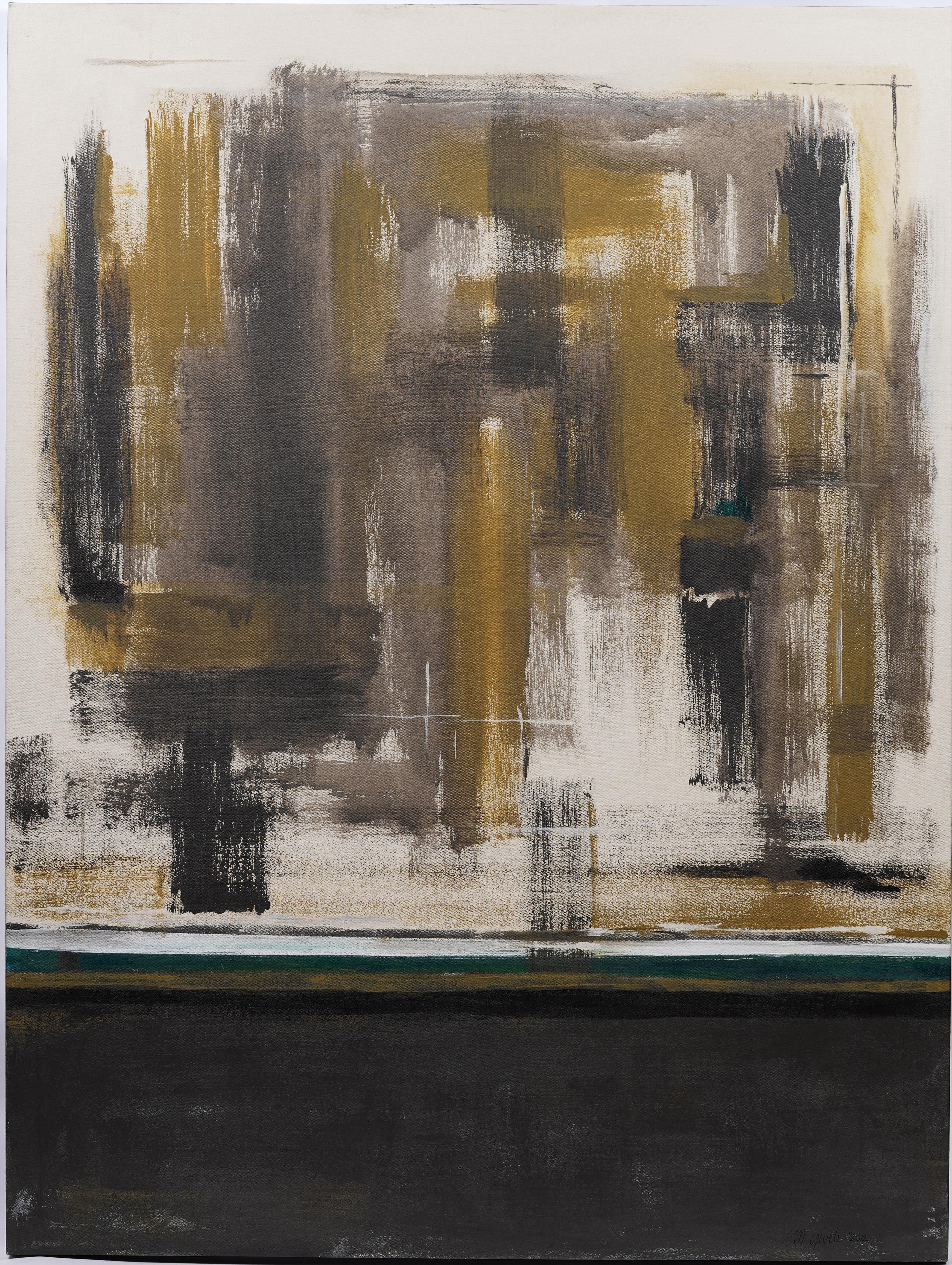 Antique American Modernist Abstract Expressionist Monumental NYC Oil Painting