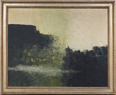 Antique American Modernist Abstract Expressionist Signed Framed Oil Painting