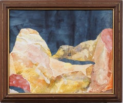 Vintage American Modernist Abstract Expressionist Southwest Framed Oil Painting