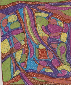 Antique American Modernist Abstract Expressionist Surreal Framed Oil Painting