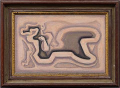 Antique American Modernist Art Deco Nude Symbolist Portrait Framed Oil Painting