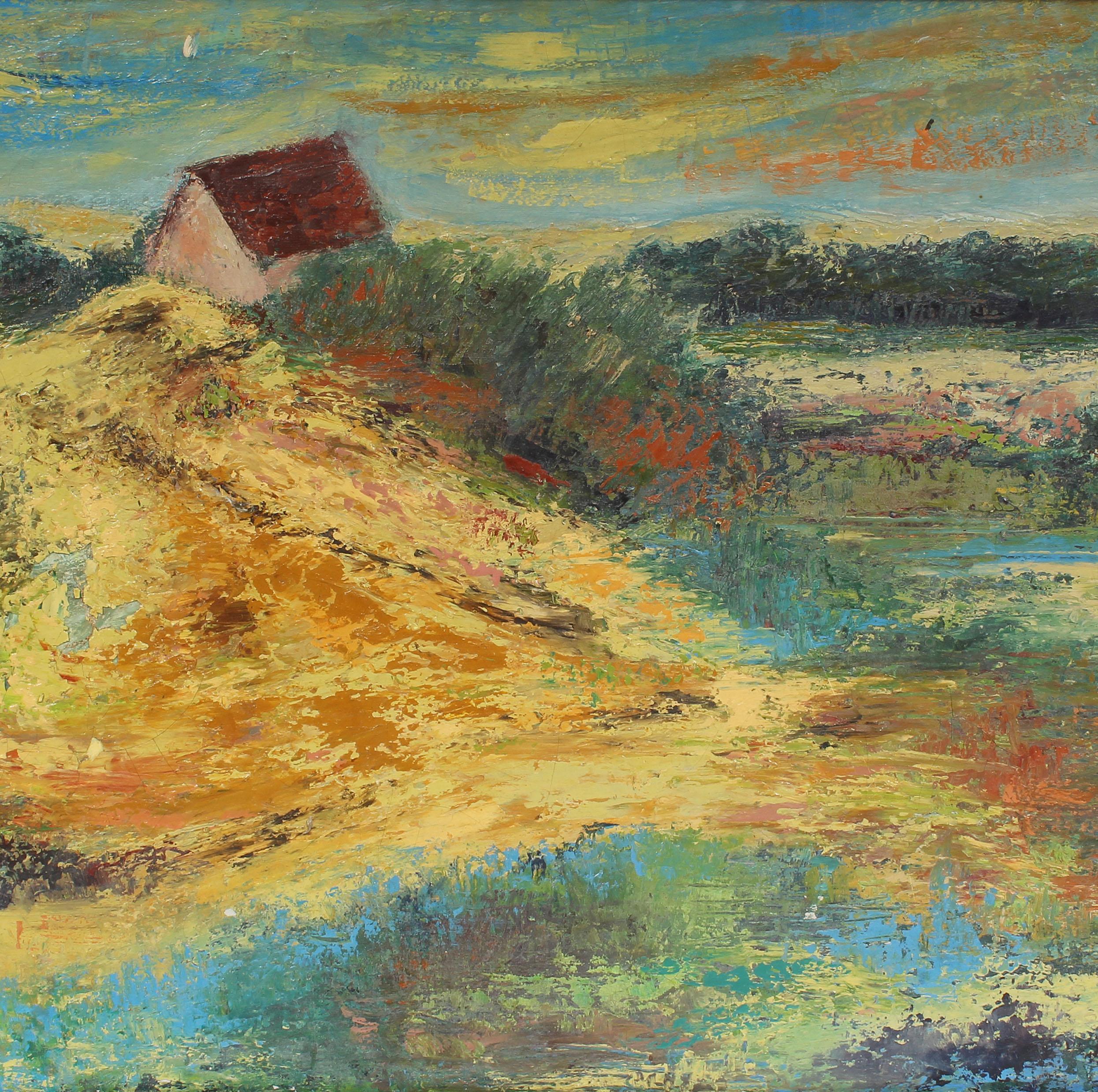 beach sunset oil painting