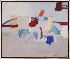 Antique American Modernist Framed Abstract Expressionist Signed Oil Painting