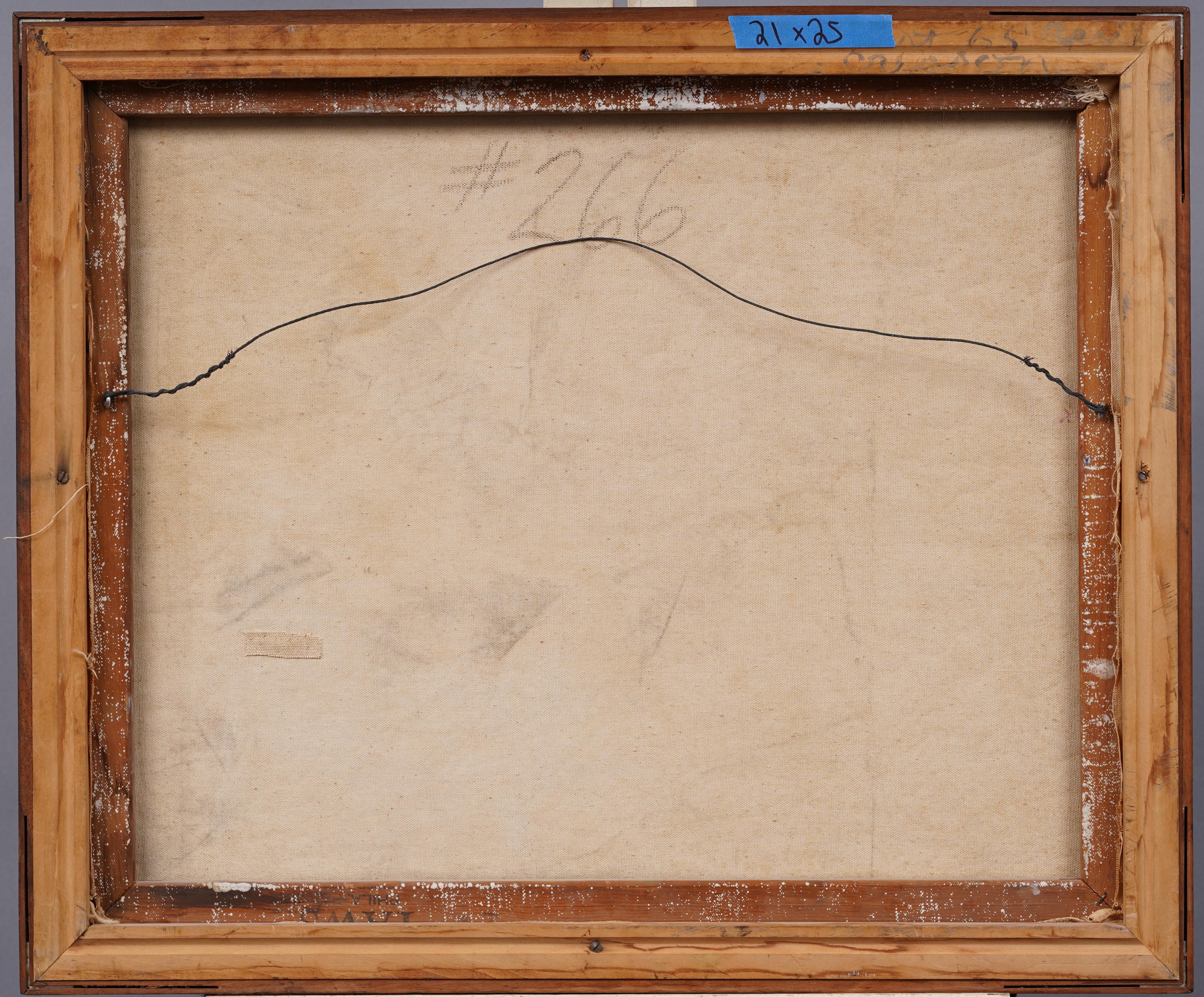 Antico quadro ad olio modernista americano con cornice, firmato Espressionismo astratto in vendita 2