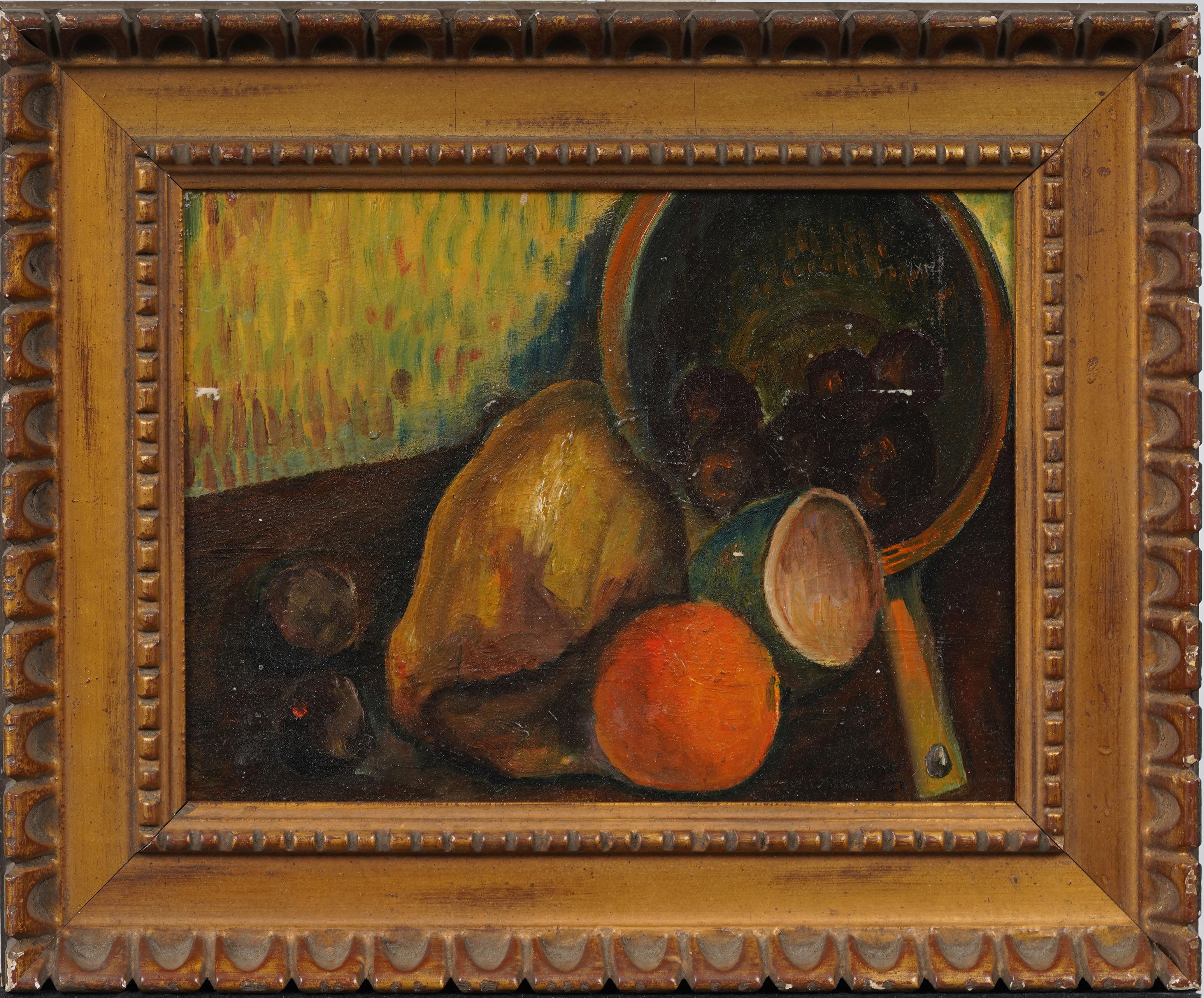 Nature morte aux fruits - Paysage de table encadré  Peinture à l'huile - Painting de Unknown