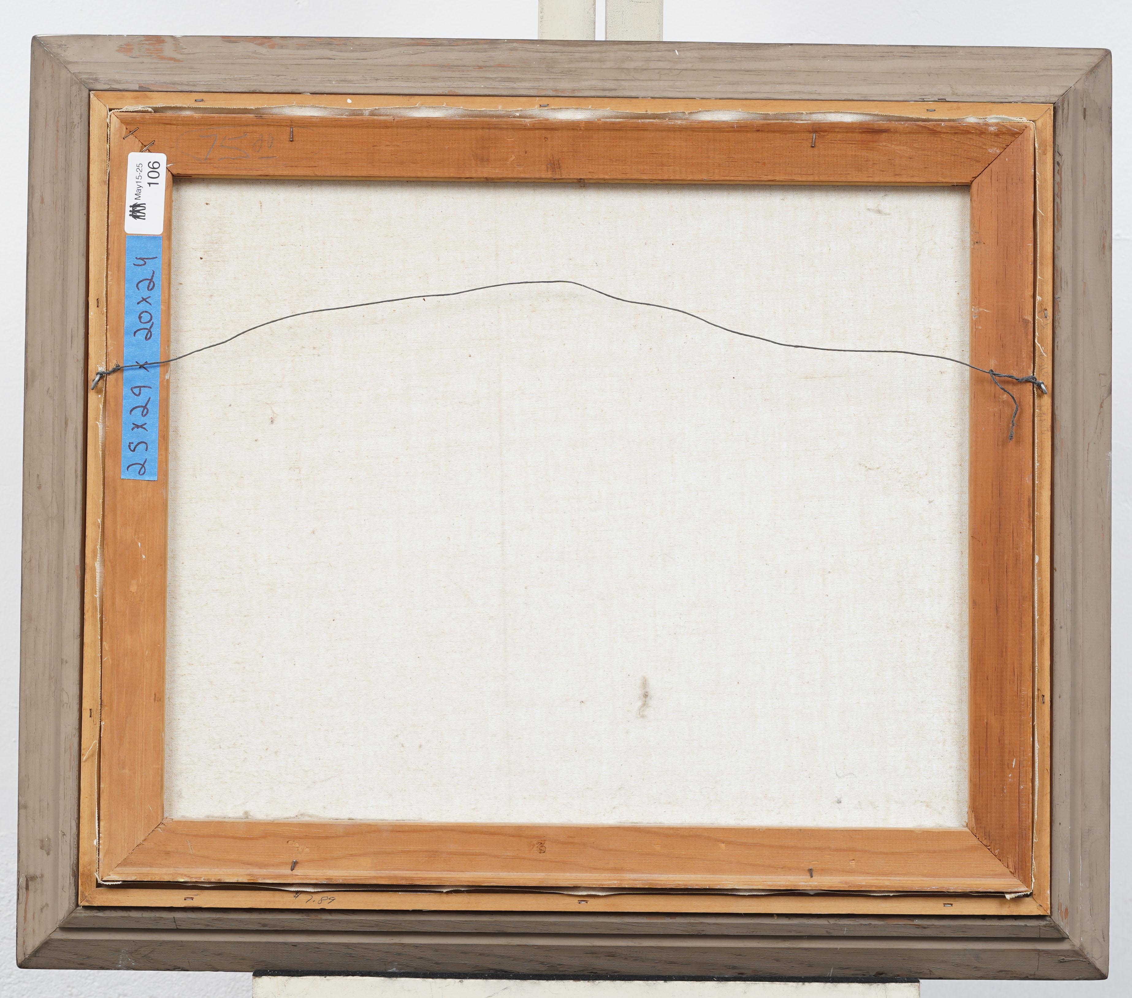 Antico quadro ad olio modernista di New York con paesaggio urbano incorniciato in vendita 1