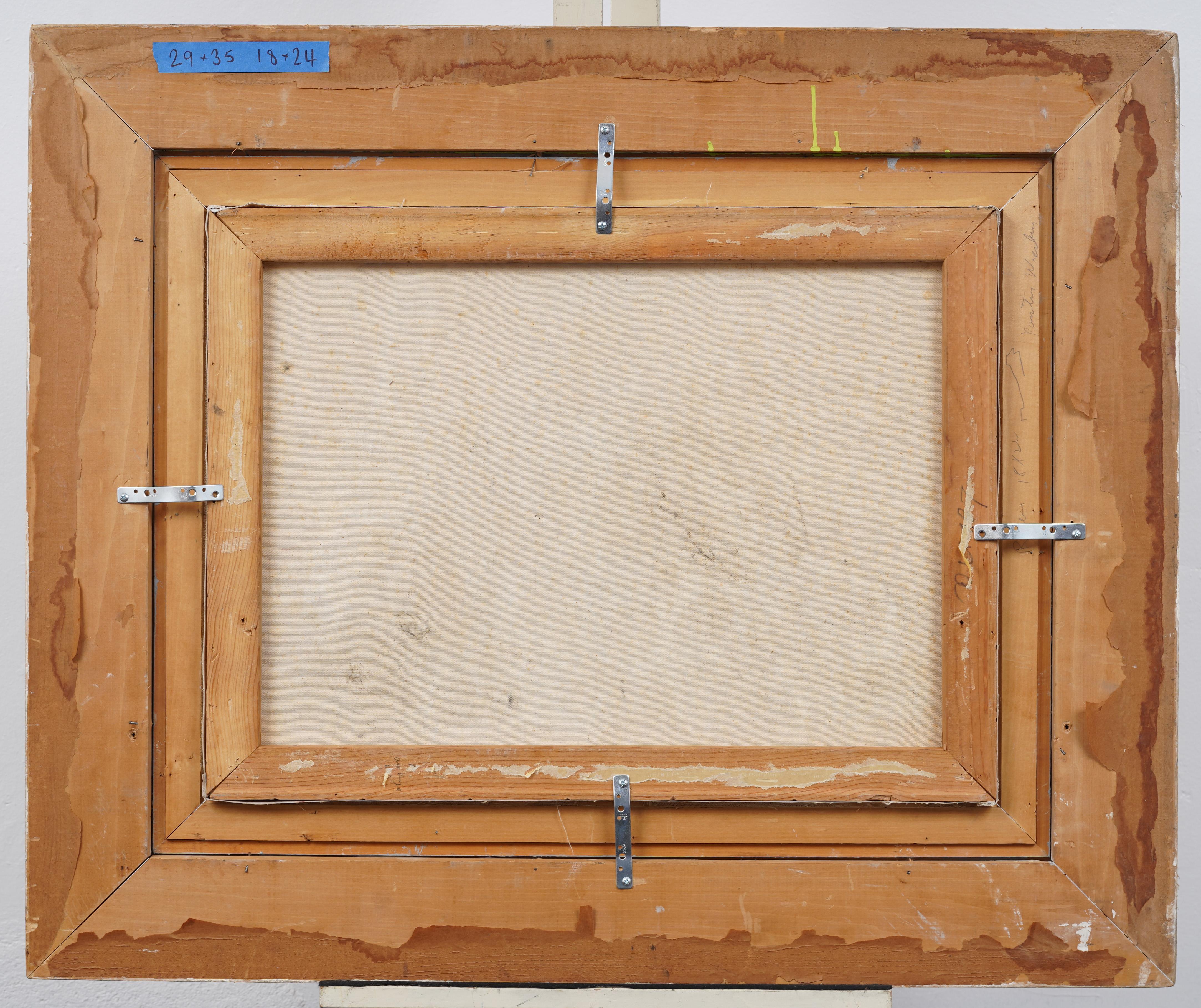 Antique American Modernist Nicely Framed Kitchen Still Life Bread Oil Painting For Sale 3