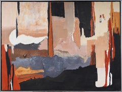Ancienne peinture expressionniste abstraite américaine moderniste signée encadrée