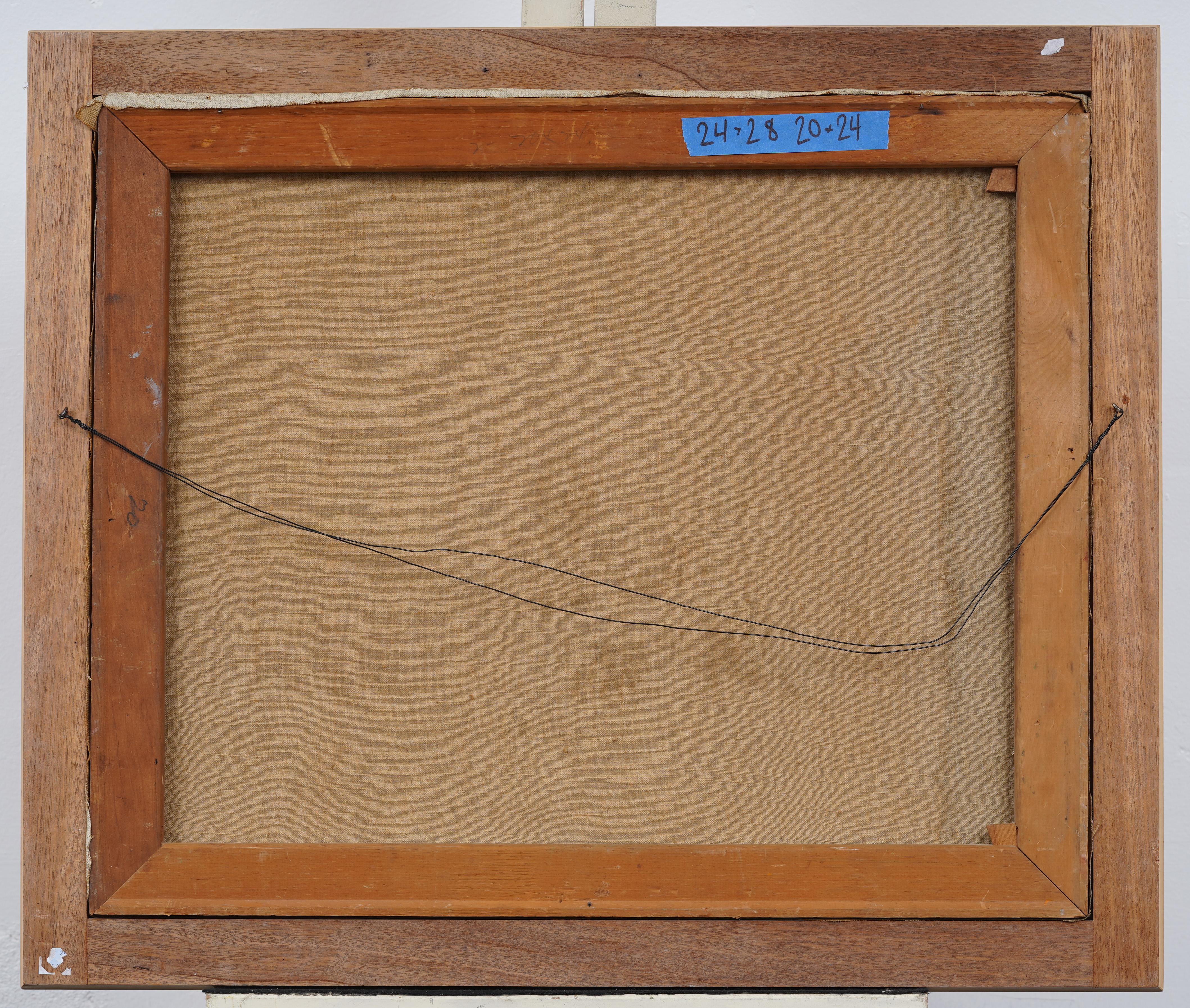 Antico quadro modernista americano del sud-ovest con natura morta di cactus, incorniciato e firmato in vendita 3
