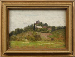 Antique American Plein Aire Framed Landscape Original New England Oil Painting