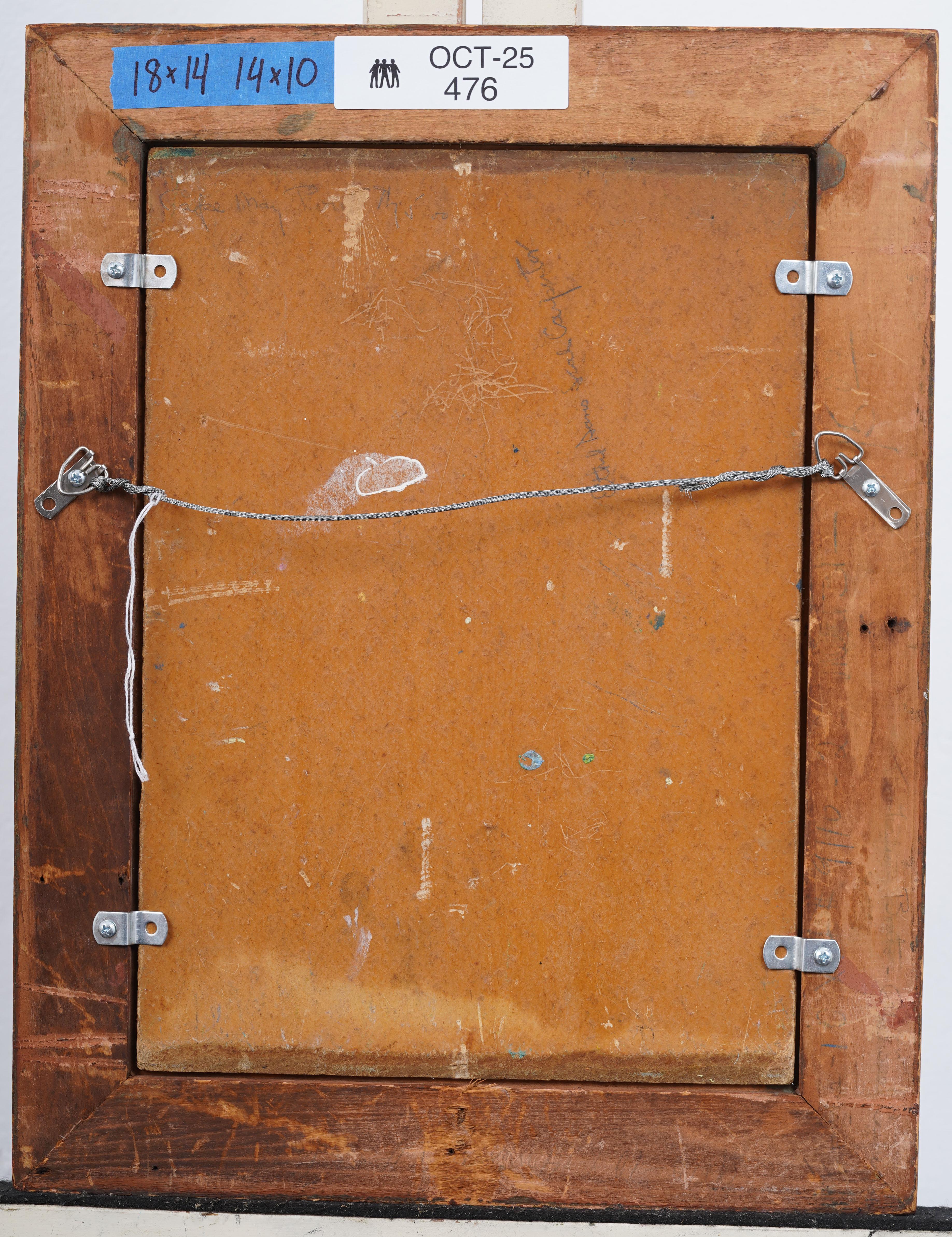 Antike amerikanische Pointillist Landschaft Giltwood Gerahmt Fauvist Seltene Ölgemälde im Angebot 2