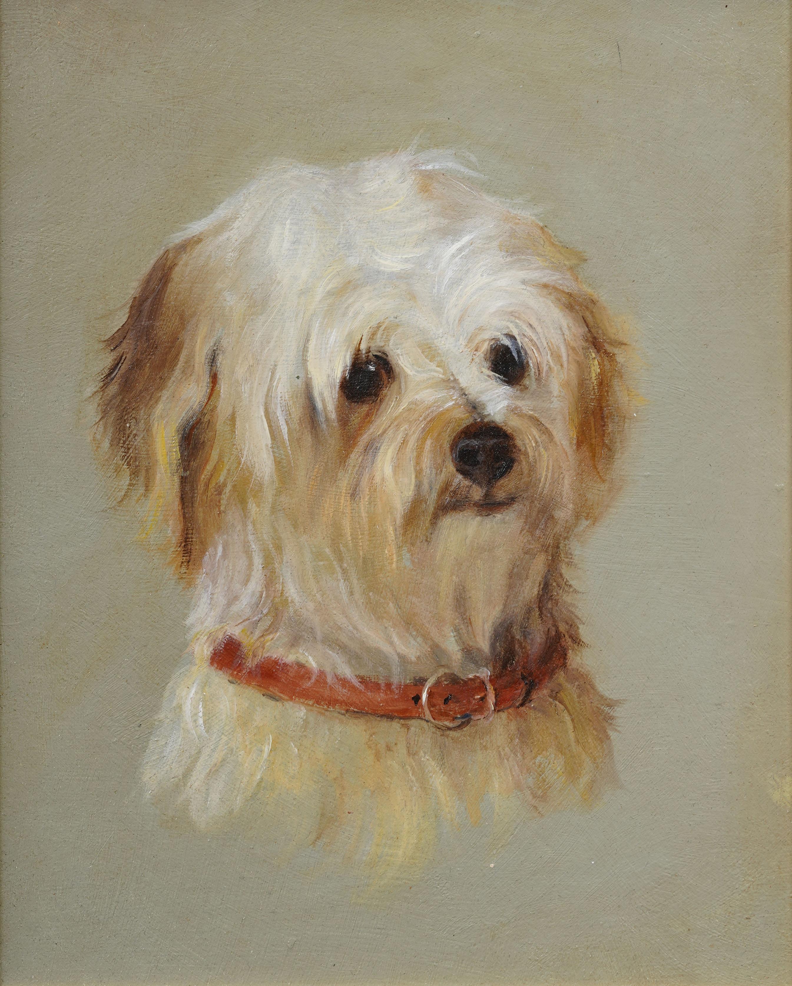 Ancien portrait de chien américain encadré Original  Peinture à l'huile - Réalisme Painting par Unknown