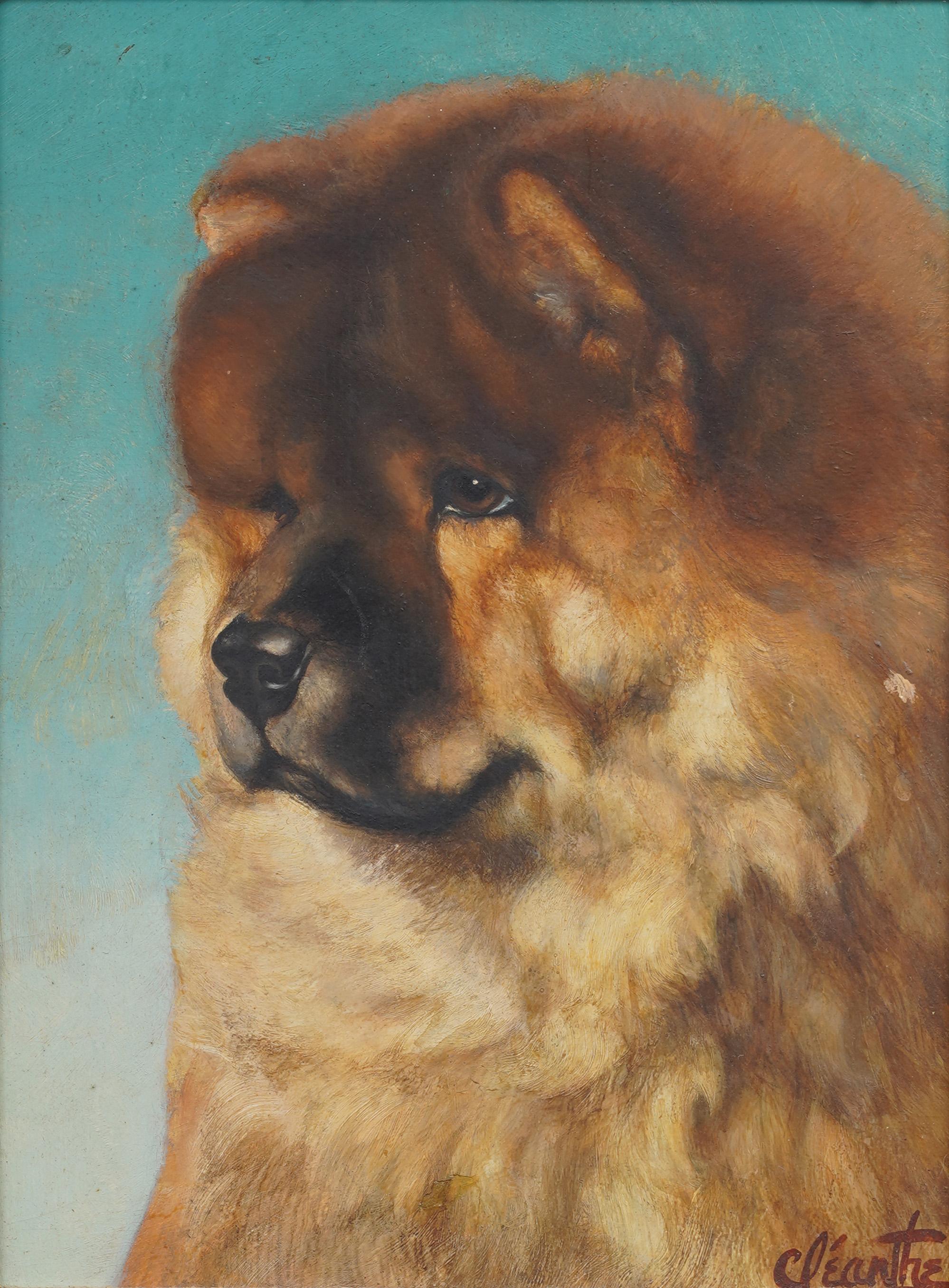 Vintage American realist dog portrait oil painting. Oil on board.   Framed. Signed.  In excellent original condition. Handsomely framed in a  modern wood molding.  Excellent condition, ready to hang and enjoy. 