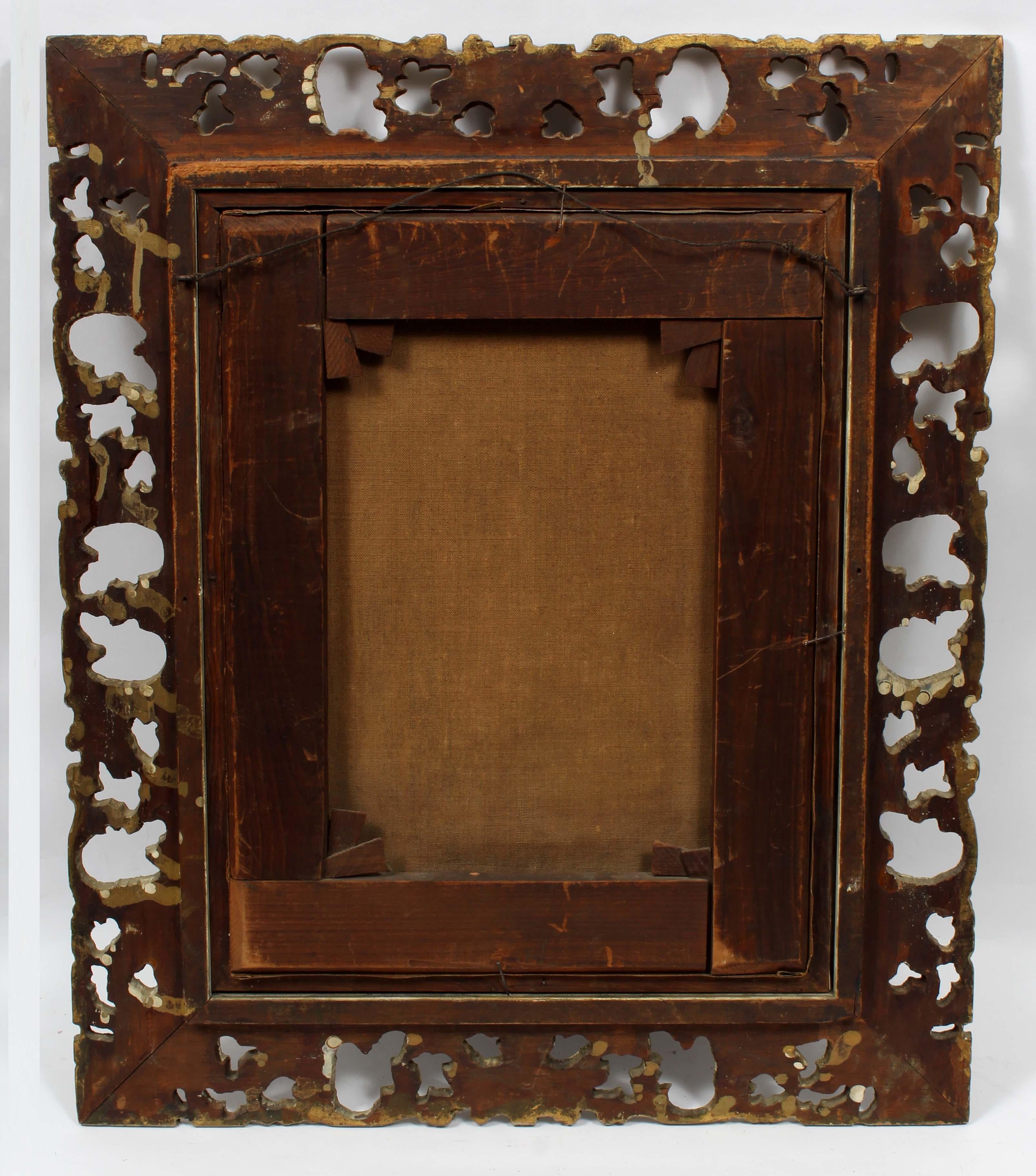 Antique American Realist Framed Flower Jug Still Life Oil Painting Yellow Roses For Sale 4