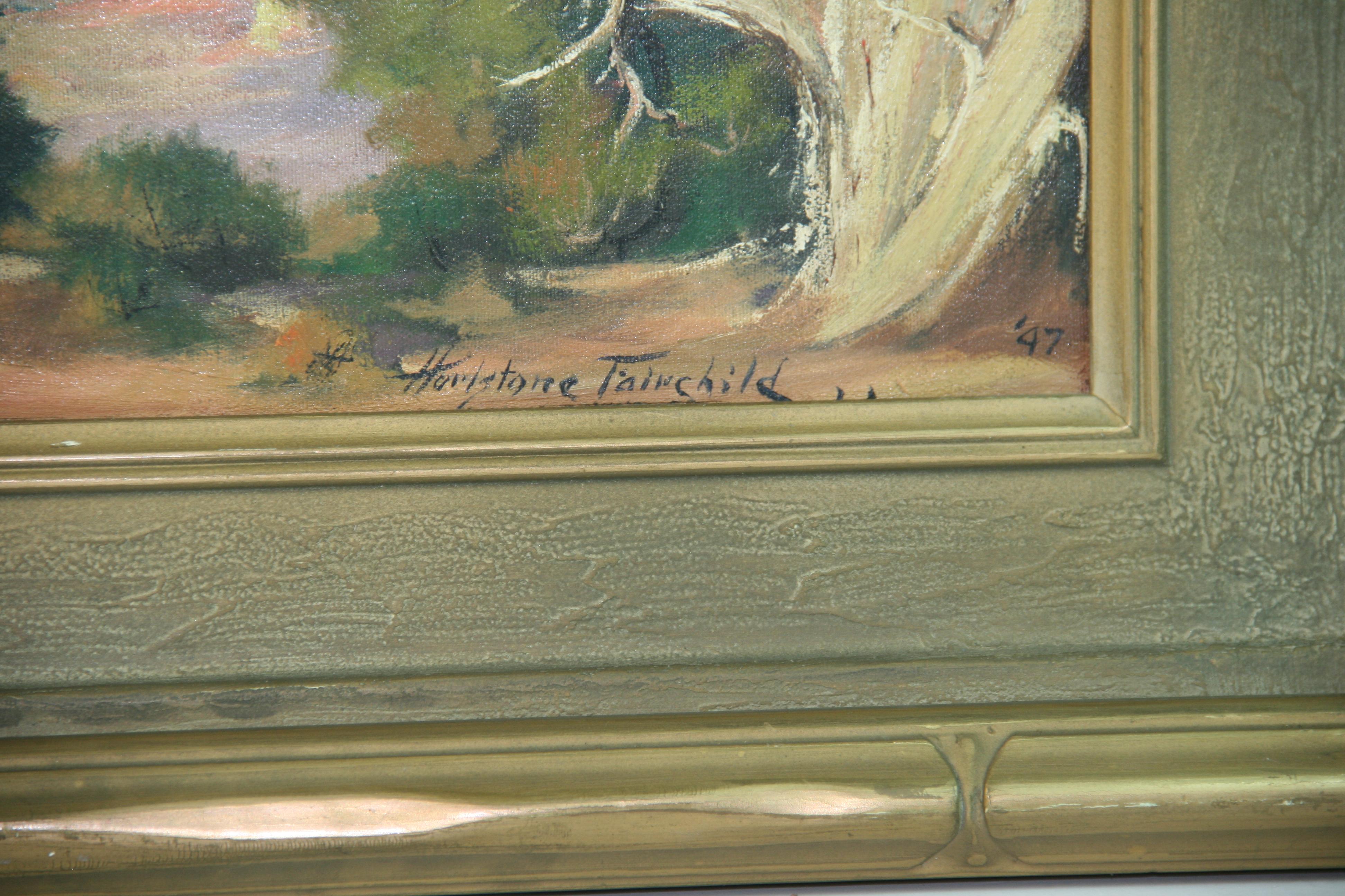 Antike Amerikaner  Realistisch gerahmter Sommersee  Landschaft von Horlstone Fairchild im Angebot 1