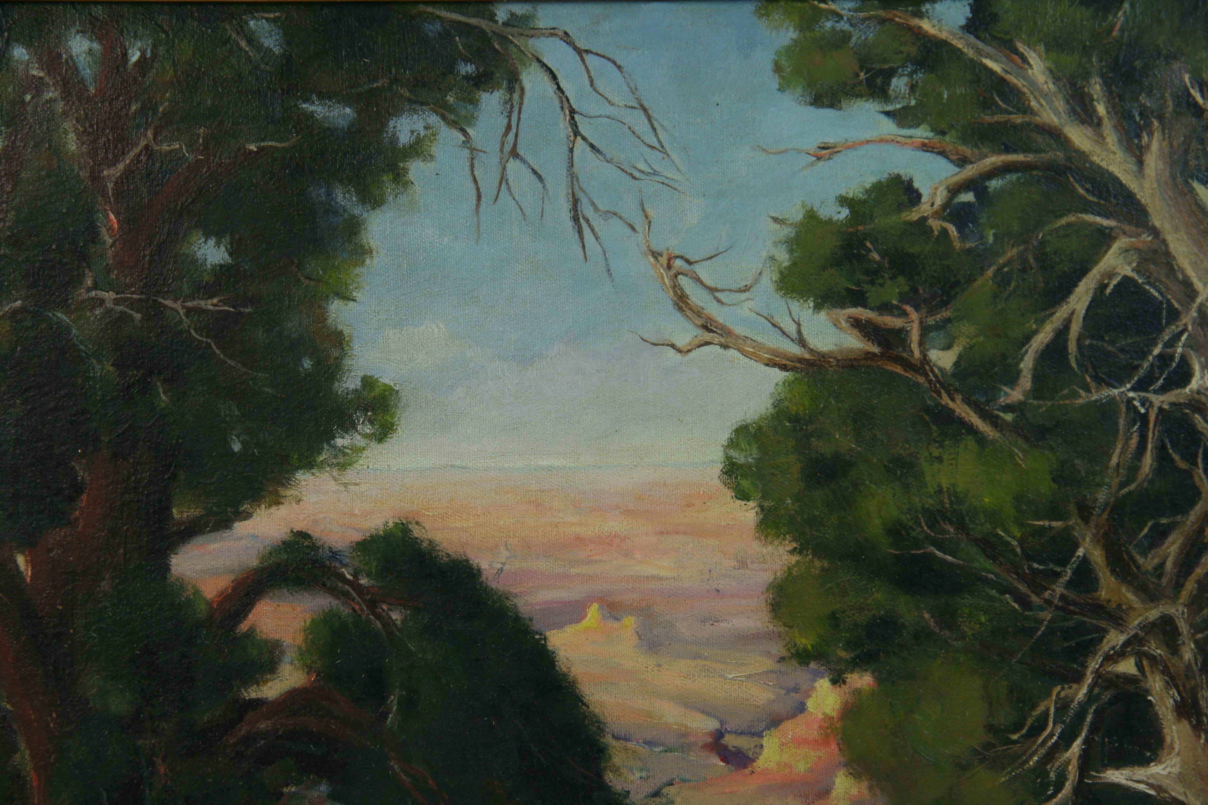 Antike Amerikaner  Realistisch gerahmter Sommersee  Landschaft von Horlstone Fairchild im Angebot 4