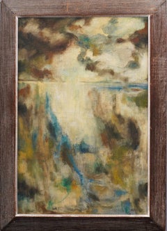 Antique American School 1958 Monogrammed Abstract Expressionist Framed Painting