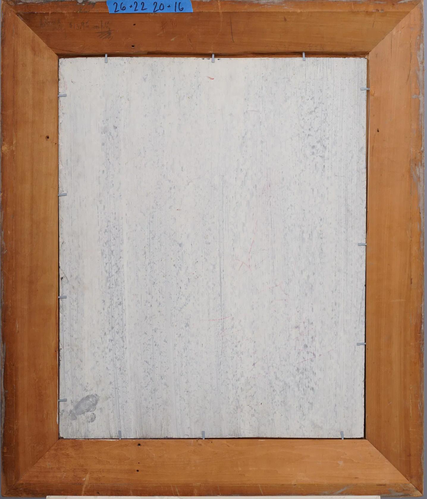 Antique American School Abstract Expressionist Modernist Framed Oil Painting For Sale 1