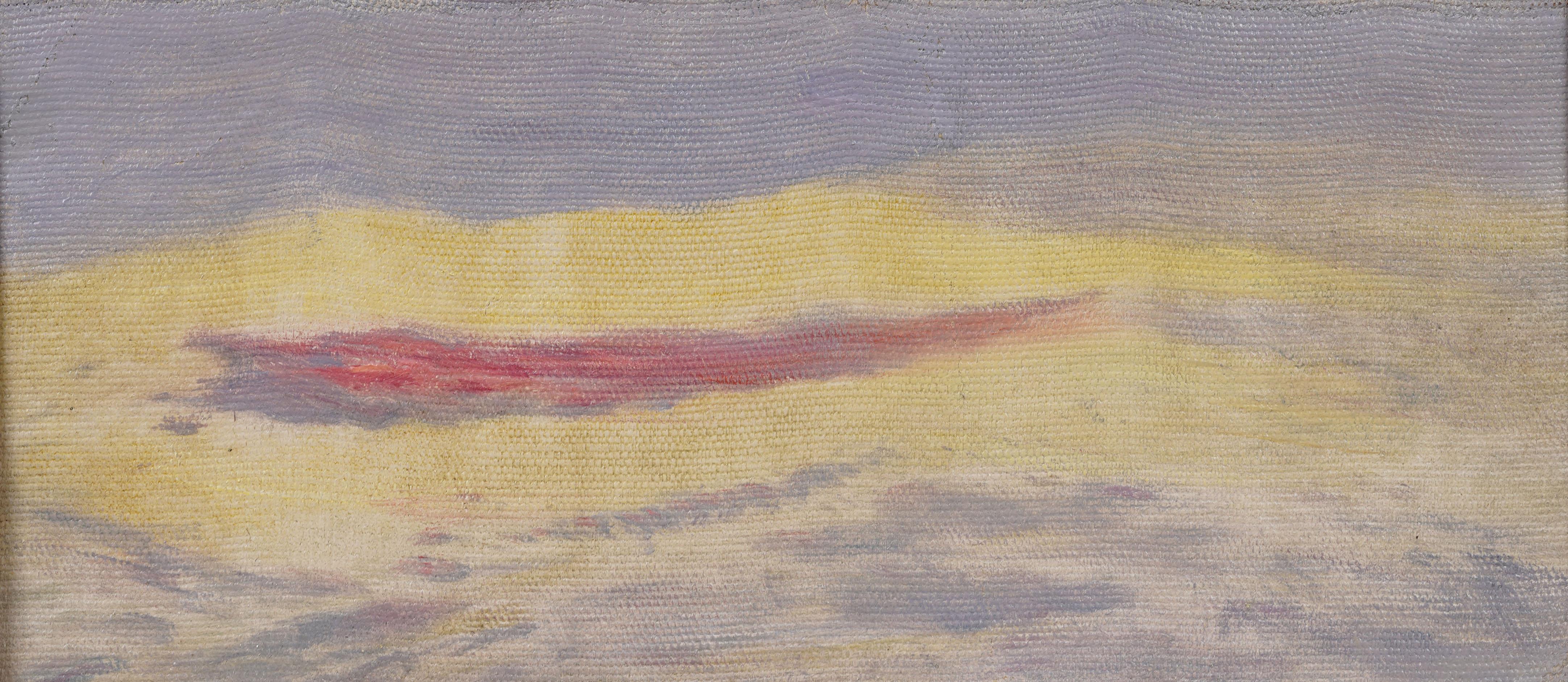 Antike amerikanische Schule Abstrakter Expressionist Nature-Landschaft Vergoldet Gerahmte Malerei (Braun), Abstract Painting, von Unknown