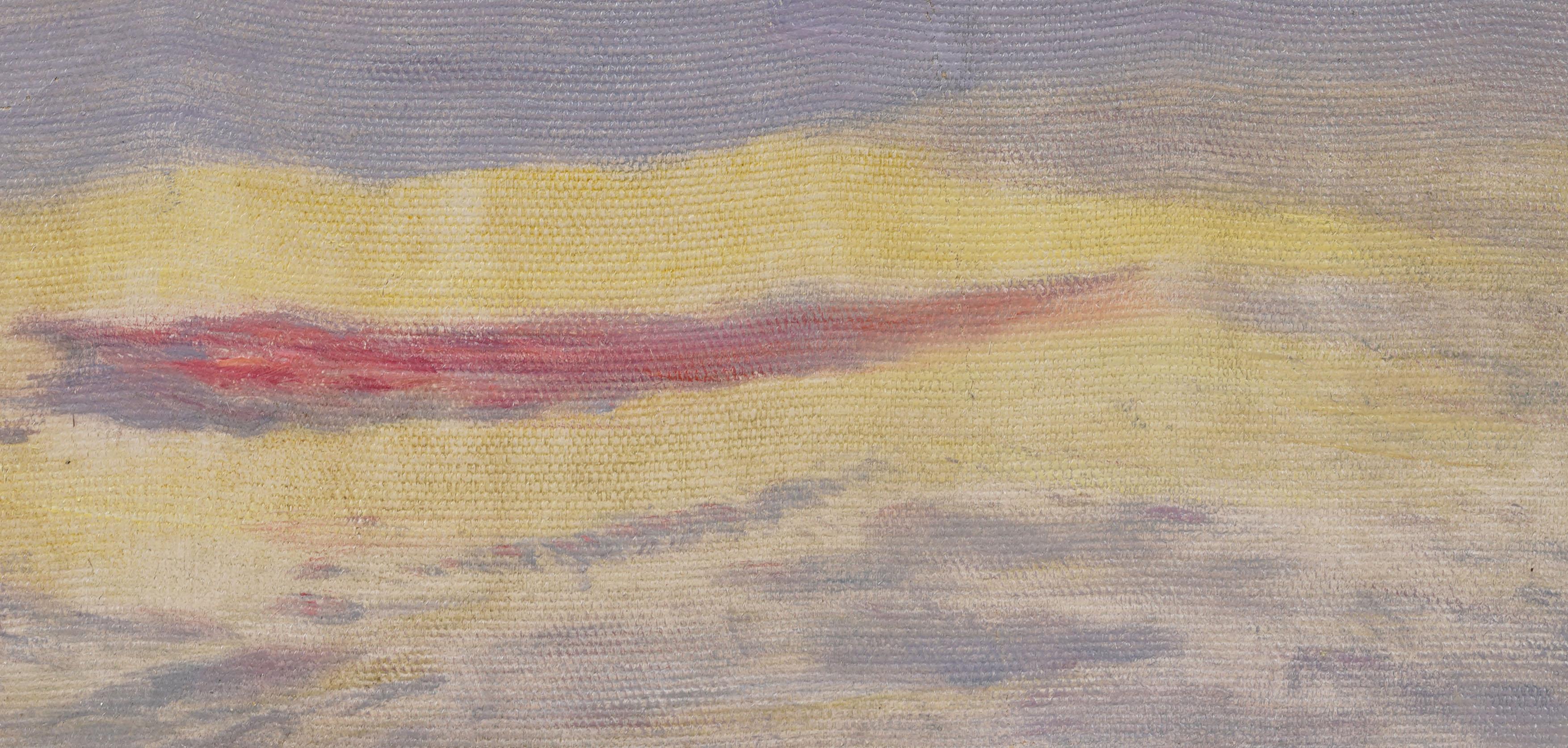Antike amerikanische Schule Abstrakter Expressionist Nature-Landschaft Vergoldet Gerahmte Malerei im Angebot 1