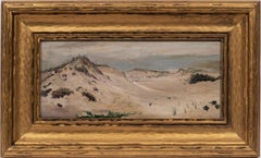 Antique American School Beach Dune New England Coastal Seascape Oil Painting