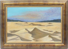 Antikes Original-Ölgemälde der amerikanischen Schule Desert Beach Dune Western American, Original