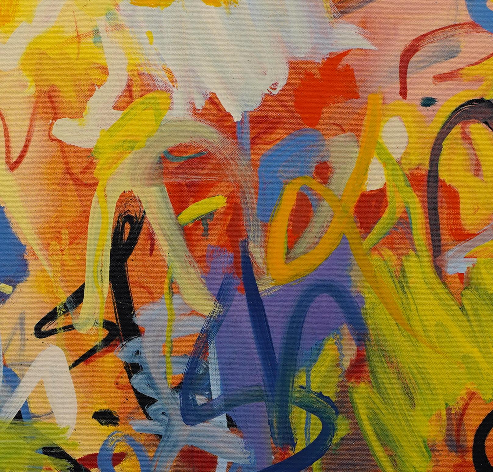 Ancienne peinture à l'huile abstraite moderniste américaine.  Huile sur toile.  Encadré.  Taille de l'image : 22L x 28H.