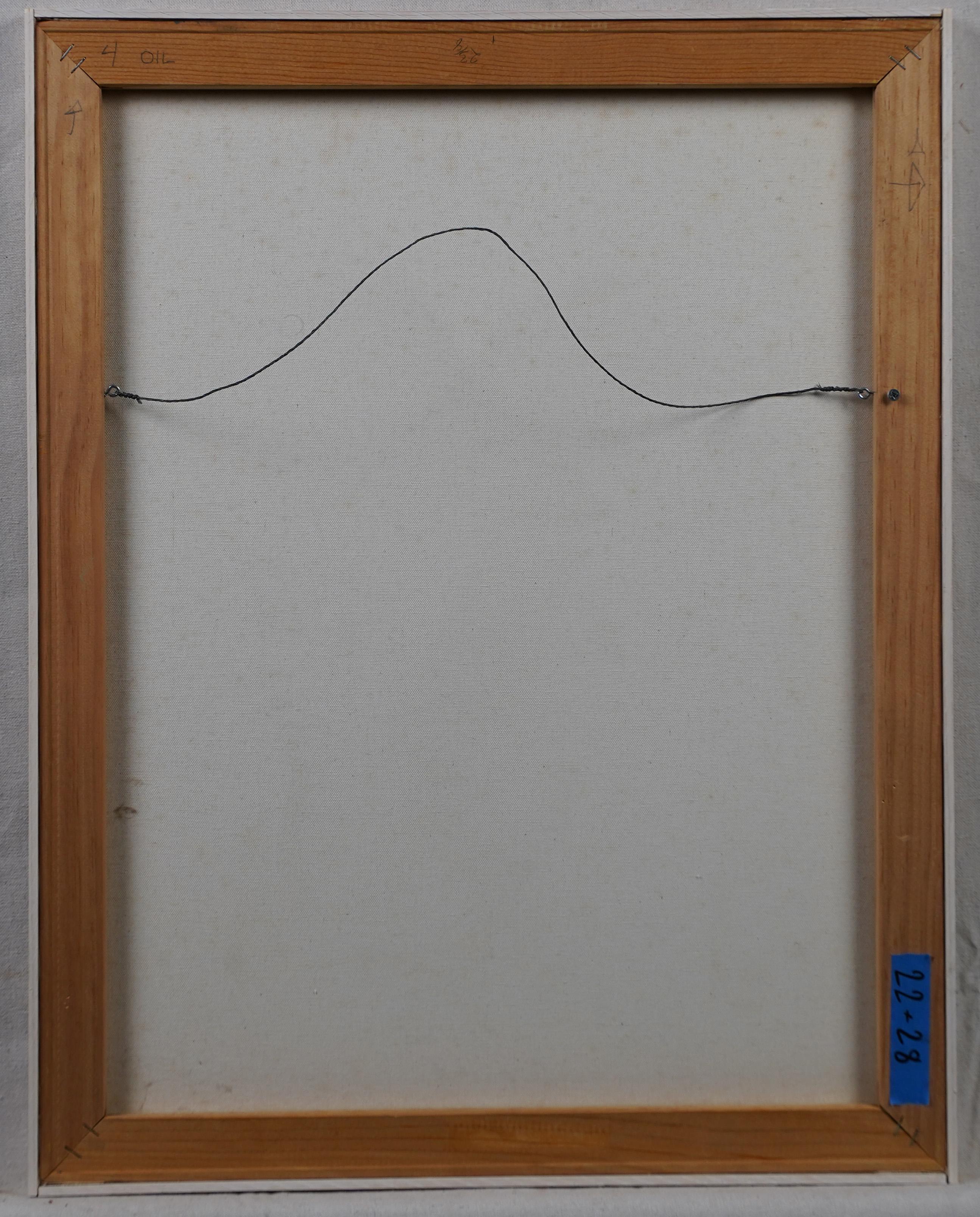 École américaine d'antiquités  Peinture à l'huile expressionniste abstraite moderne encadrée 1