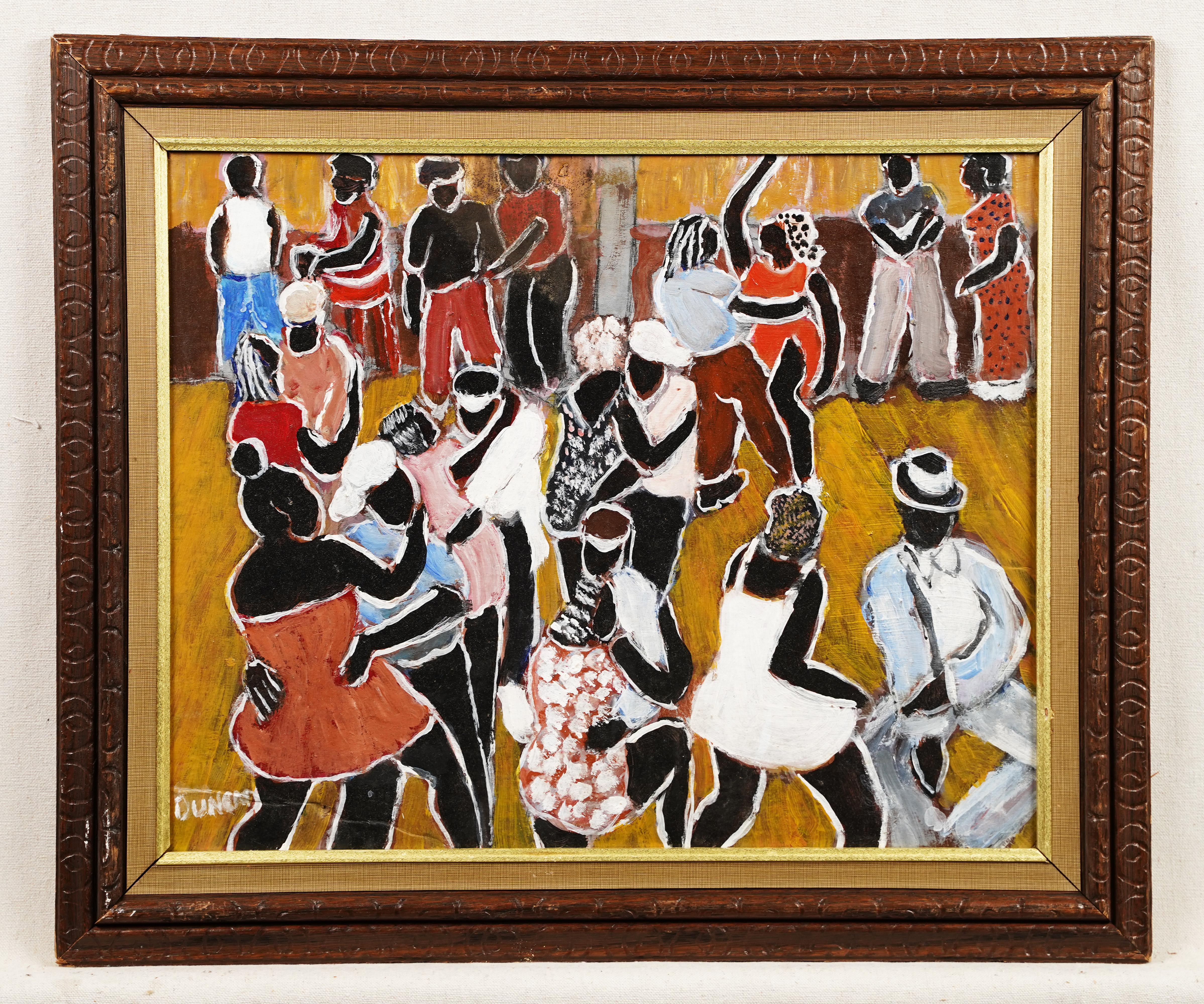  Antikes schwarzes Figuren-Tanzgemälde der amerikanischen Schule, Harlem, Renaissance-Ära – Painting von Unknown