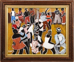  Ancienne peinture de danse noire de l'école américaine de Harlem de l'époque de la Renaissance