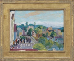 Antique American School Impressionist Landscape Nicely Framed Oil Painting