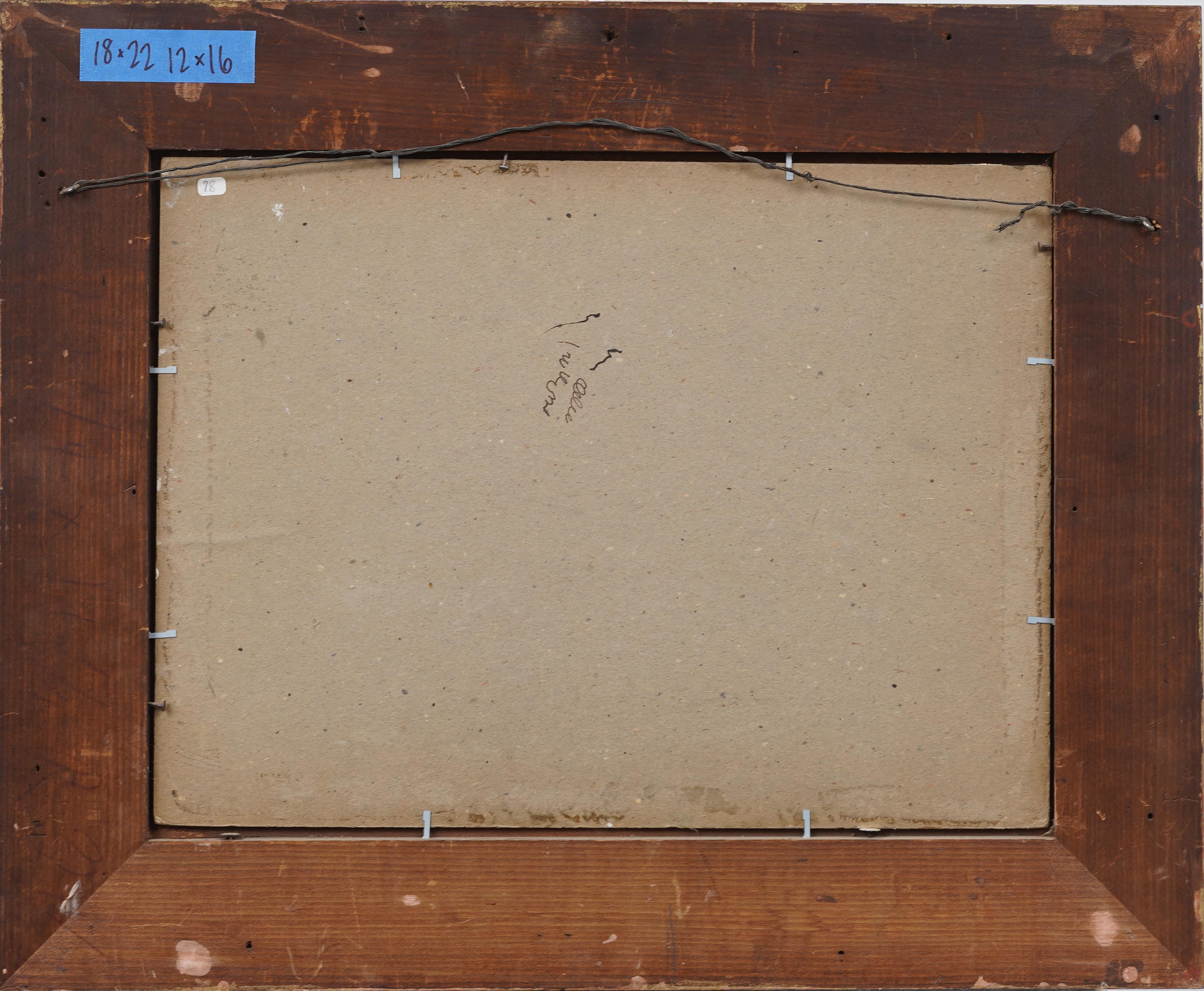 Antiguo paisaje impresionista de la escuela americana Pintura al óleo bien enmarcada en venta 2