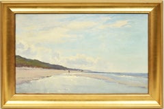 Antique American School Impressionist Seascape Beach Nautical Original Painting