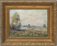 Antique American School Impressionist Signed Landscape Thick Impasto Painting